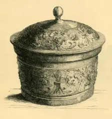 Metal box with lid, c1600, (1881). Creator: W E Mackaness