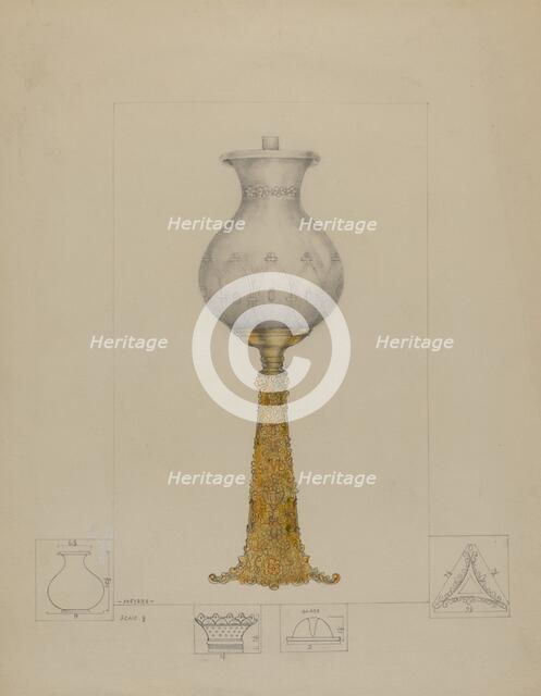 Metal Base Lamp, c. 1936. Creator: Henry Meyers.