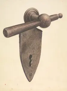 Metal Door Lock, c. 1937. Creator: Earl Butlin