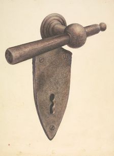 Metal Door Lock, c. 1937. Creator: Earl Butlin