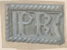 Metal Object, with Initials "PR", for Church, second half 19th century. Creator: Anon