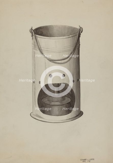 Metal Lantern, c. 1936. Creator: Edward L Loper.