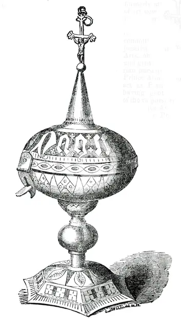 Metal Pyx, 1850. Creator: Unknown.