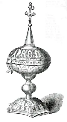 Metal Pyx, 1850. Creator: Unknown