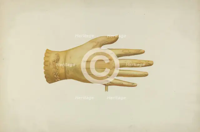 Metal Weather Vane: Glove, c. 1941. Creator: Harriette Gale.