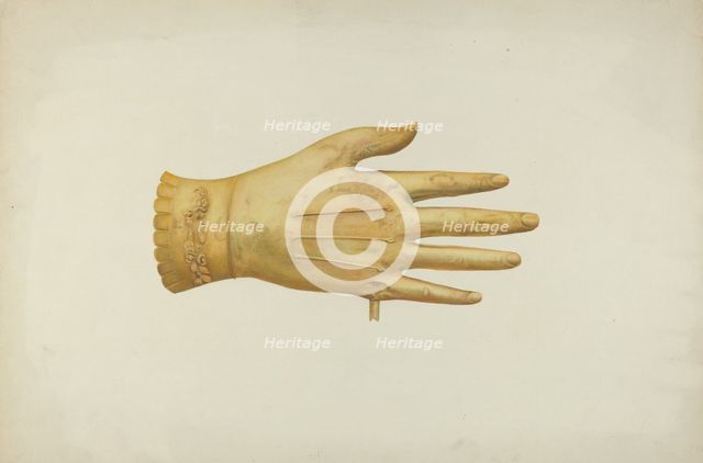 Metal Weather Vane: Glove, c. 1941. Creator: Harriette Gale.