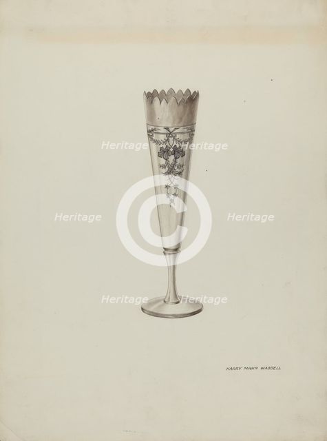 Metal Vase, c. 1937. Creator: Harry Mann Waddell.