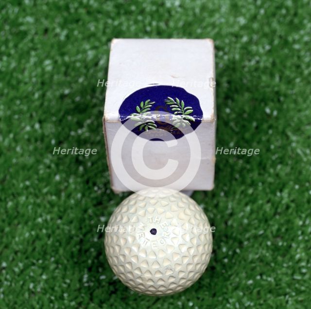 Meteor golf ball by Goodrich, patented 1899. Creator: Goodrich.