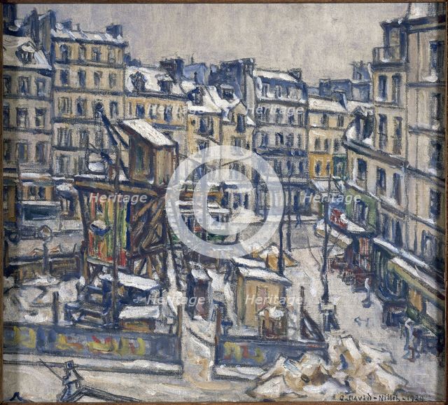 Metro works, at the corner of rue du faubourg Saint-Antoine and rue de Reuilly, 1929. Creator: Germain David-Nillet.