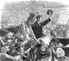 Metropolitan Boroughs election sketches: a popular candidate, 1874. Creator: Unknown