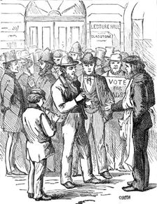 Metropolitan Boroughs election sketches: "Too Late!", 1874. Creator: Unknown