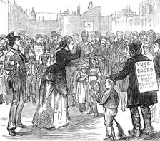 Metropolitan Boroughs election sketches: Woman's Rights, 1874. Creator: Unknown