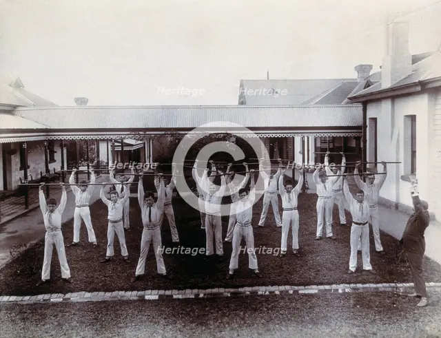 Metropolitan Lunatic Asylum, Kew, Victoria (Australia): male patients..., c1880s. Creator: Unknown.