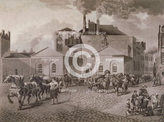 Meux's Brewery, Tottenham Court Road, London, c1830. Artist: Joseph Constantine Stadler