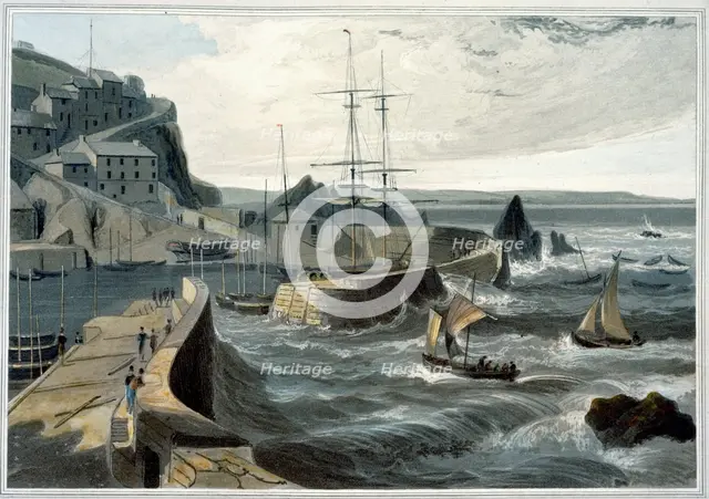 'Mevagissey, Cornwall', 1825. Creator: William Daniell.