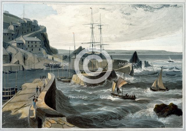 'Mevagissey, Cornwall', 1825. Creator: William Daniell.