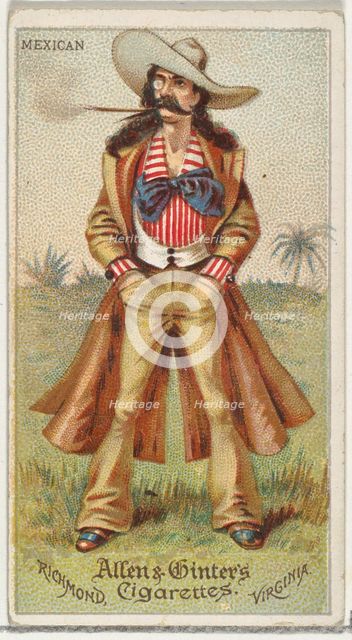 Mexican, from World's Dudes series (N31) for Allen & Ginter Cigarettes, 1888. Creator: Allen & Ginter.