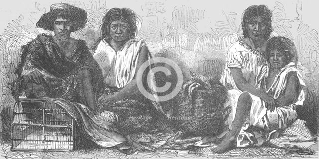 'Mexican Indians at Market; A zigzag journey through Mexico', 1875. Creator: Thomas Mayne Reid.
