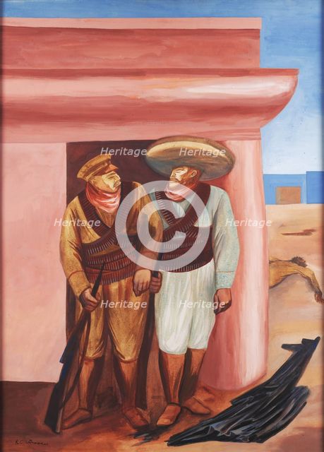 Mexican Soldiers, 1930. Creator: Orozco, José Clemente (1883-1949).