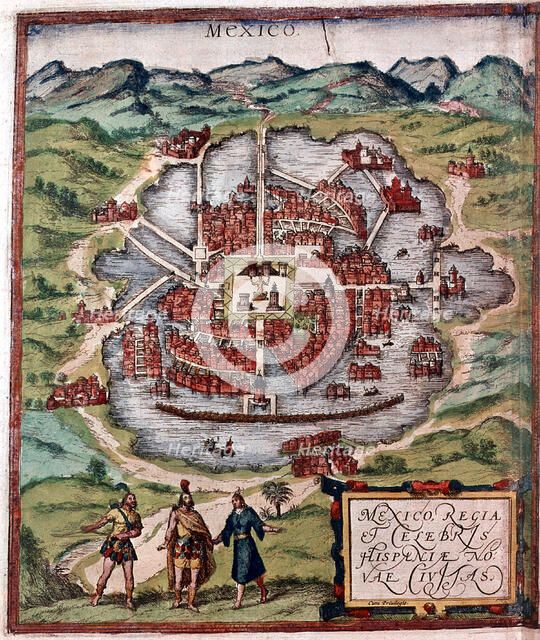 Mexico City in the early 16th century. Artist: Unknown