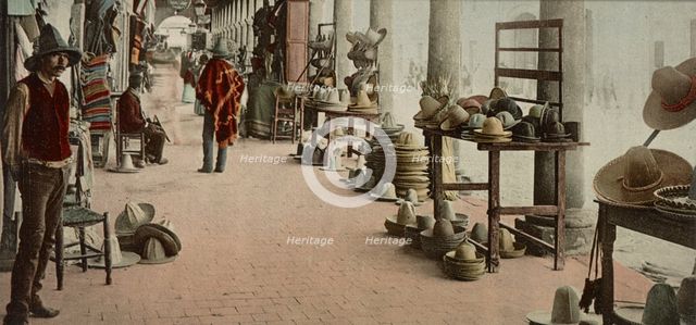 Mexico, portales of market, Aguas Calientes, between 1884 and 1900. Creator: William H. Jackson.