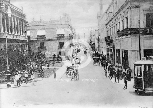 Mexico - Street Scene In Mexico City, 1911. Creator: Harris & Ewing.