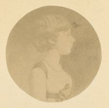 Mezzotint portrait of a Girl in Profile, from The St. Memin Collection of Portraits, 1862. Creator: Jeremiah Gurney
