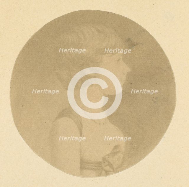 Mezzotint portrait of a Girl in Profile, from The St. Memin Collection of Portraits, 1862. Creator: Jeremiah Gurney.