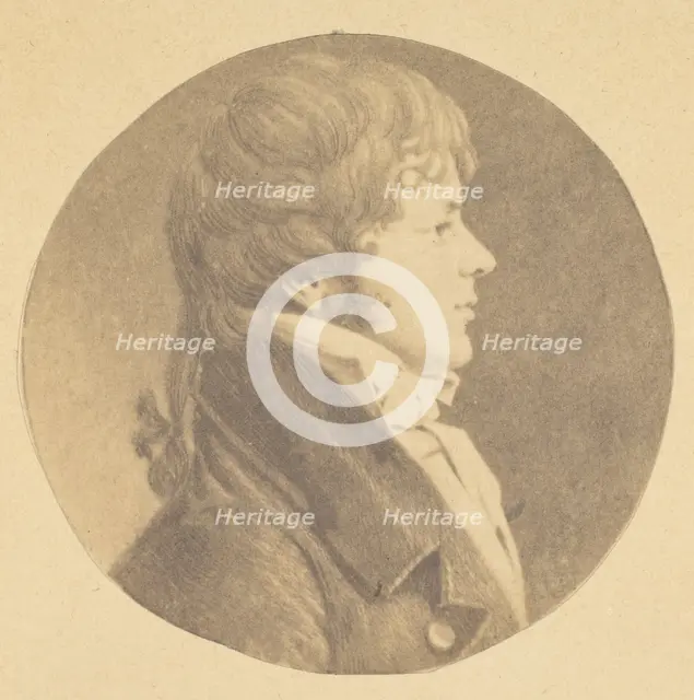 Mezzotint portrait of a Young Man in Profile, from The St. Memin Collection of Portraits, 1862. Creator: Jeremiah Gurney.