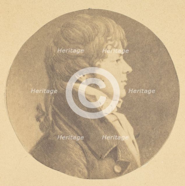 Mezzotint portrait of a Young Man in Profile, from The St. Memin Collection of Portraits, 1862. Creator: Jeremiah Gurney.