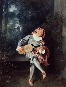 Mezzetin 1718-1720. Artist: Jean-Antoine Watteau