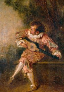 Mezzetino, ca 1715. Artist: Watteau, Jean Antoine (1684-1721)