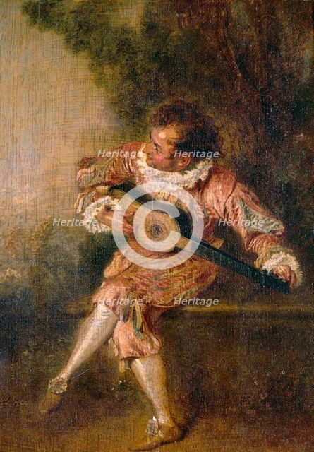 Mezzetino, ca 1715. Artist: Watteau, Jean Antoine (1684-1721)