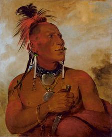 Meach-o-shín-gaw, Little White Bear, a Distinguished Brave, 1832. Creator: George Catlin