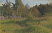 Meadow and Fence, 1882. Creator: Eero Jarnefelt