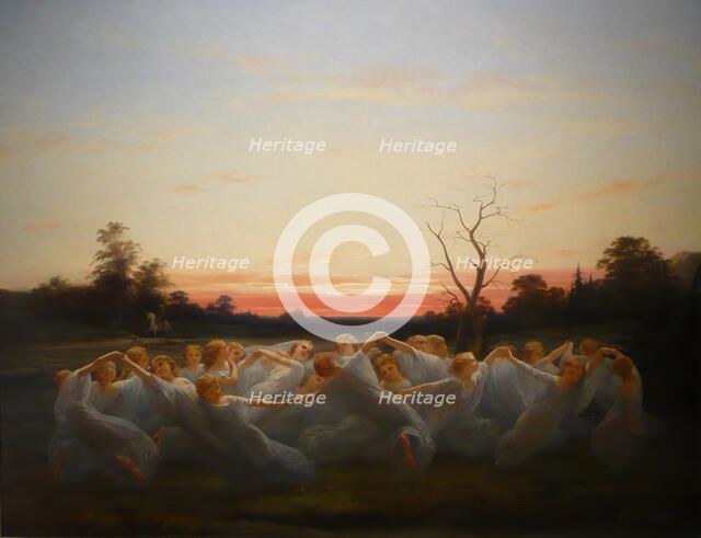 Meadow Elves (The fairies of meadow). Artist: Blommér, Nils Jakob (1816-1853)