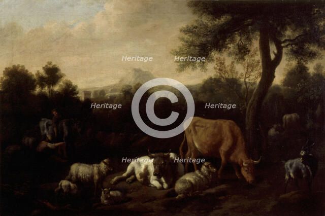 Meadow Landscape, 1670-1690. Creator: Dirk van Bergen.