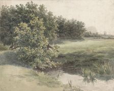 Meadow landscape with canal, 1836-1895. Creator: Gerardina Jacoba van de Sande Bakhuyzen