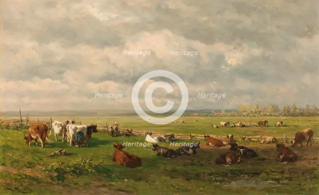 Meadow Landscape with Cattle, c.1880. Creator: Willem Roelofs.