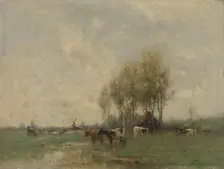 Meadow with cows, 1880-1910. Creator: Willem Maris