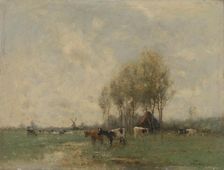 Meadow with cows, 1880-1910. Creator: Willem Maris