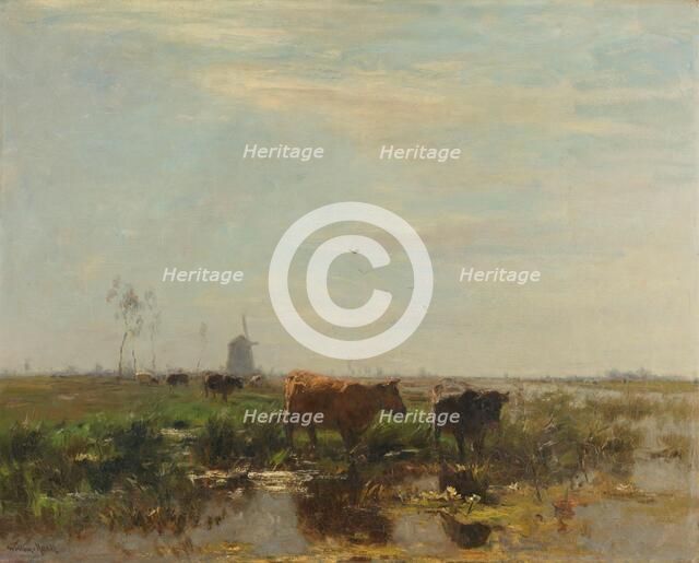 Meadow with Cows by the Water, 1895-1904. Creator: Willem Maris.
