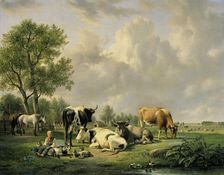 Meadow with Animals, 1820-1837. Creator: Jan van Ravenswaay