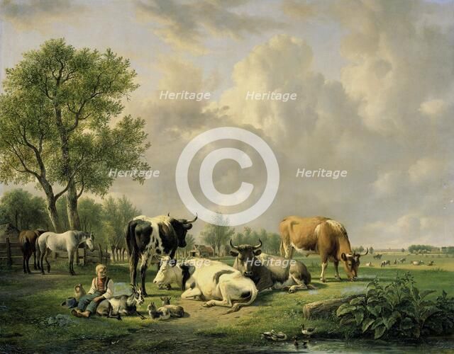 Meadow with Animals, 1820-1837. Creator: Jan van Ravenswaay.