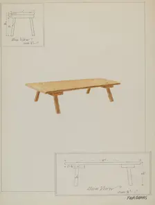 Meal Bench, c. 1937. Creator: George Fairbanks
