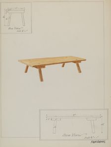 Meal Bench, c. 1937. Creator: George Fairbanks
