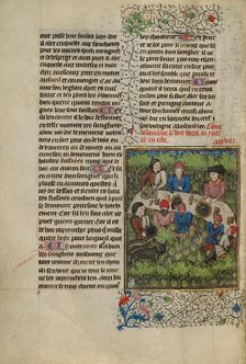 Meal before the Hunt; Livre de la Chasse, about 1430-1440. Creator: Unknown