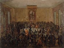 Meal offered to Louis XIV by the Parisian municipality, at Hôtel de Ville, on January 30, 1687. Creator: Unknown