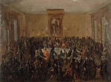 Meal offered to Louis XIV by the Parisian municipality, at Hôtel de Ville, on January 30, 1687. Creator: Unknown