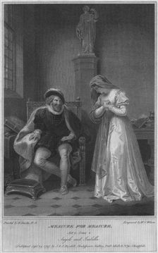 Measure for Measure. Act 2. Scene 4. Angelo and Isabella 1797. Artist: WC Wilson